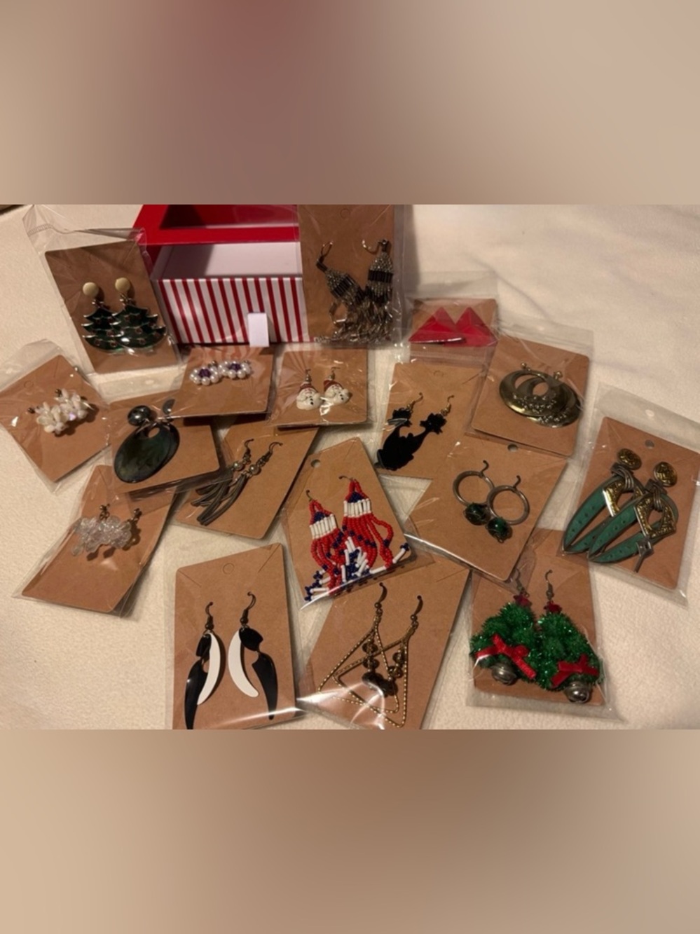Assorted Women's Fashion Earrings 17pc Set Drop Dangle Studs